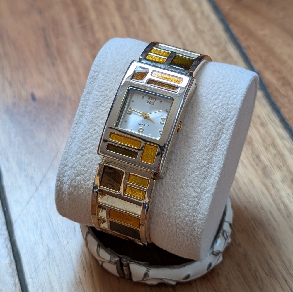 Earthtone Vintage Mondrian Style Watch (OS)